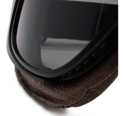 Óculos Aviador Moto Vintage Capacete Marrom Café Racer