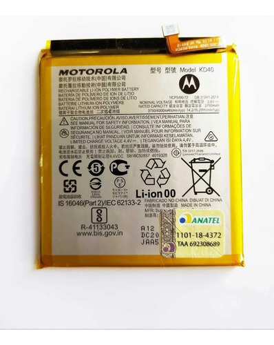 Bat.ria Motorola Kd40 Moto G8 Plus Xt2019 Xt2019-2