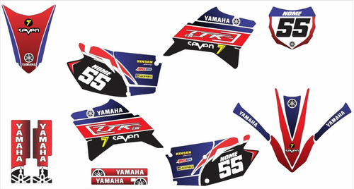 Kit Adesivo Moto Cross Trilha Ttr 230 Tricolor Lm192