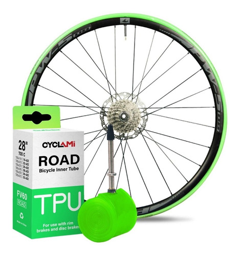 Cámara Ultra Ligera Tpu 700c Ruta 38 Gr. + Kit De Parcheo