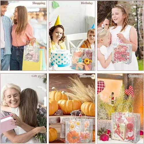 Bolsas De Regalo De Plástico Transparente Reutilizables De 2