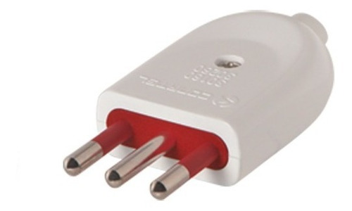 Imagen 1 de 2 de Adaptador Ficha Macho 3 En Linea 10 Amp-blanca Vivion
