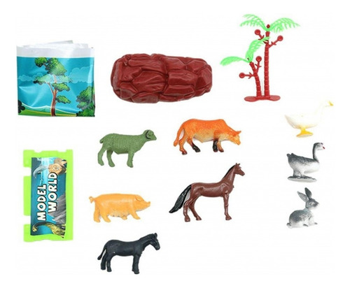 Animais Da Fazenda Na Casinha Kit Miniaturas - Toyng 045121