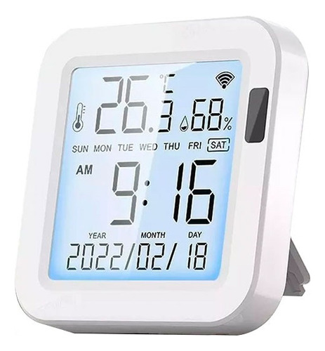 Reloj Sensor Int. Temperatura Humedad Wifi Tuya Alexa Google