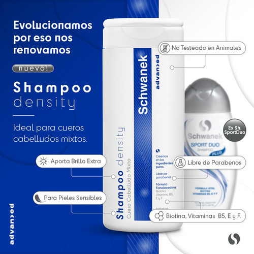 Kit X3 Schwanek Hombre Anticaída Shampoo Loción Aminoácidos y Comprimidos Para Cabello Debilitado Y Con Seborrea, Estimula Crecimiento capilar y Brillo Vegano Sin Parabenos