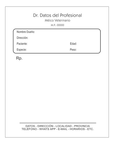 10 Talonarios Recetas Block Publicitario Personalizado 17x22