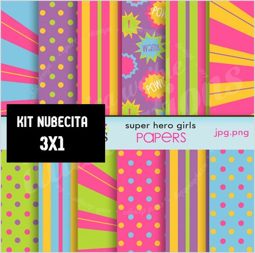 Kit Imprimible 3x1 Super Heroe Girls Imagen Fondos #754