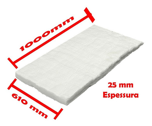 Imagem 2 de 2 de Manta Fibra Cerâmica Alta Temperatura 1000 X 610 X 25 Mm