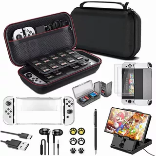 Kit De Accesorios Nintendo Switch Con Funda Protectora Oled