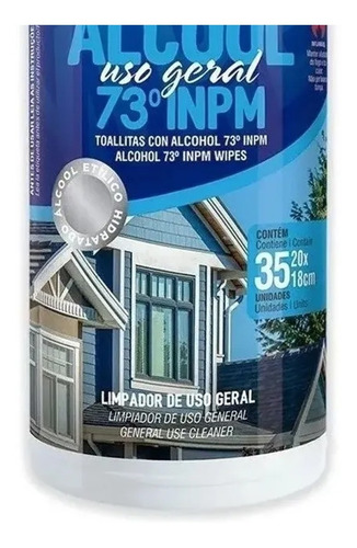 Lenços Umedecidos Alcool 70° Tubo 35 Unidades Supply Wipes