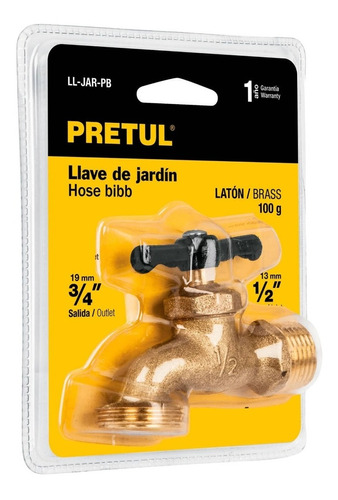 Llave De Nariz Para Jardín, 1/2  En Blíster, Pretul 23145