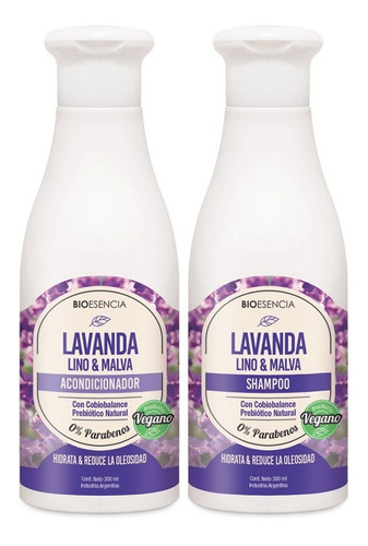 Shampoo Y Acondicionador Vegano Lavanda Lino Malva