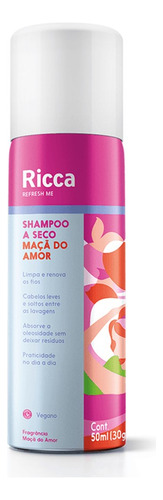 Shampoo A Seco Maçã Do Amor 50ml Doce Antioleosidade Ricca