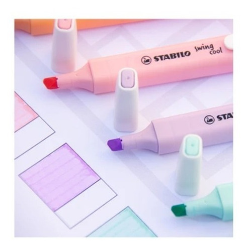 Imagen 3 de 9 de Destacadores Stabilo Swing Cool Pastel Set X 6 Unidades