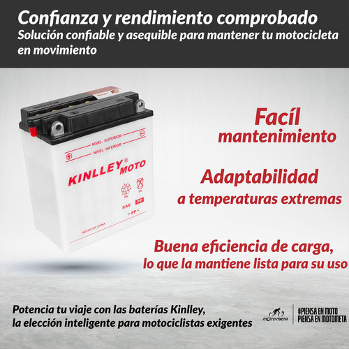 Bateria 12n14-3a 12v 10ah Con Acido Para Moto Zn400 Kinlley