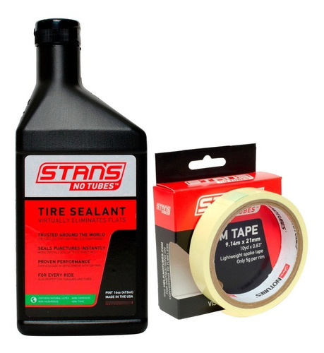 Líquido Sellador Tubeless Stans No Tubes 16oz Y Cinta 10yd21