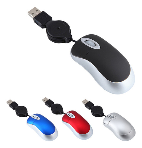 2 Cables Retráctiles Para Ratón Usb Con Cable Tiny Mouse 160