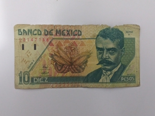 Billete De 10 Pesos De Emiliano Zapata Año 1994