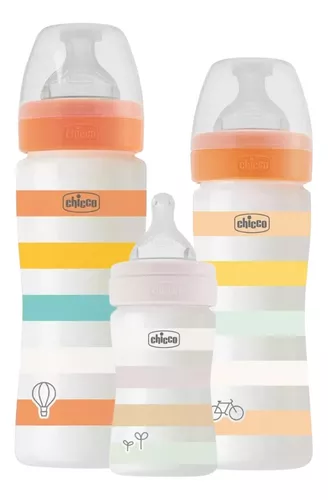 Mamadera Biberon Chicco Natural Feeling 250ml 2m+ Color Transparente Abeja