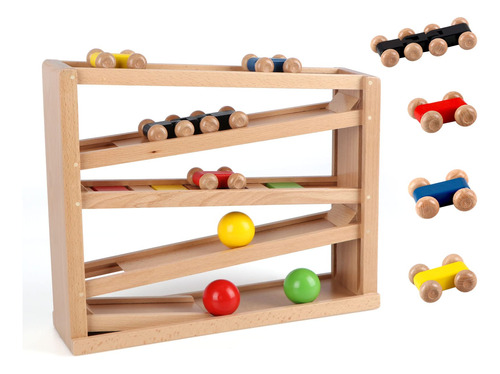 Qilay Juguete De Carreras De Madera Para Nios Pequeos, Juego