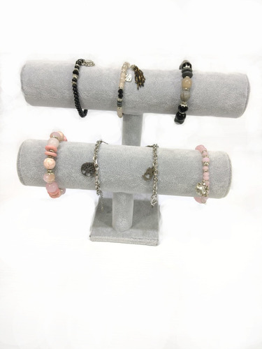 Imagen 3 de 6 de Exhibidor Porta Pulseras Reloj De 2 Barras De Pana - 32216