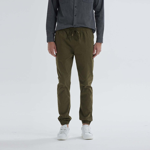 Pantalón Hombre Jogger Twill Verde Militar  Fashion's Park