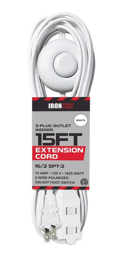 Cable De Extensión Con Interruptor De Pie Y 3 Tomas De Corri