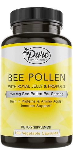 Bee Pollen 750 Mg 120 Capsulas Con Propoleos Hecho En Usa Sabor S/n