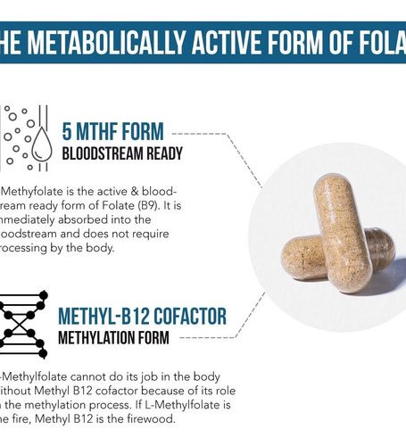 L Metilfolato 5-mthf Metil B12 Control Homocisteina Corazon