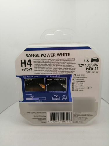 Kit Bombillo H4 12v 100/90w + W5w Power White