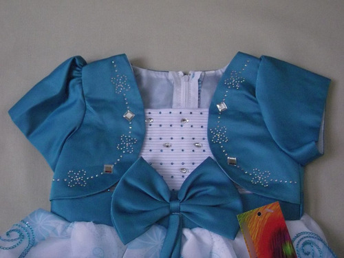 Vestido Infantil Festa Bordado Corações E Paetês Com Bolero