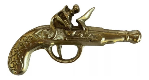 Garrucha Decorativa Em Bronze Quadro Parede Arma Maravilhosa