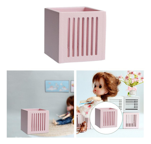 2 Artesanías Cubo Madera Cajón Muebles De Rosa