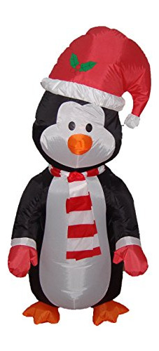 4 Pie Navidad Inflable Lindo Del Pingüino De Pie - Yard Blow