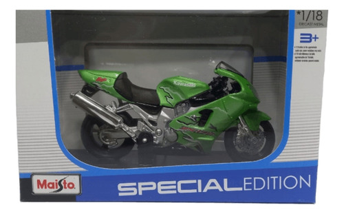 Moto Kawasaki Ninja Zx-12r A Escala 1:18 De Colección Metal