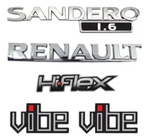 Comprar Emblemas Sandero 1.6 + Renault + Vibe + Hiflex (kit 5 Peças)