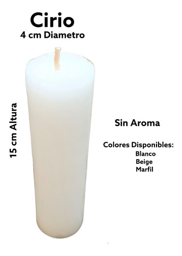 Imagen 1 de 4 de Cirios Velas Decorativos Lisos (4x15cm) 25pz Sin Aroma