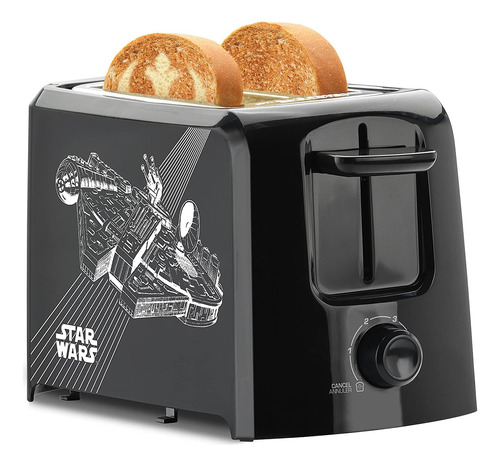 Star Wars Lsw-21cn Tostadora De 2 Rebanadas, Negra