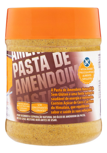 Pasta de Amendoim com Açúcar de Coco e Sal Rosa do Himalaia Integral Natural Life Pote 300g