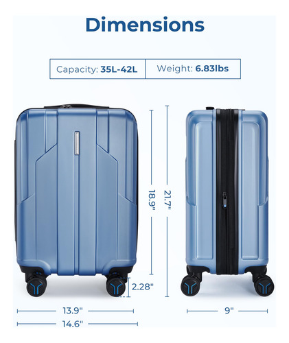 Bolsa De Equipaje De Mano Smart De 20 Pulgadas Y 35 Litros C