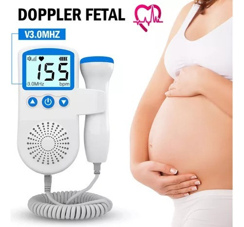 Baby Detector De Frecuencia Cardíaca Doppler Monitor Fetal Color Blanco
