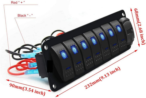 Panel Botones Interruptor 12v A 24v Botonera Switch Autos 7b