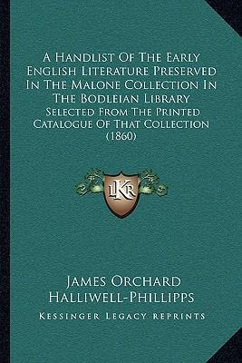 Libro A Handlist Of The Early English Literature Preserve...