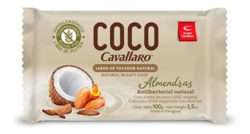 Jabón De Tocador Coco Cavallaro Almendras 100g Pack X 3