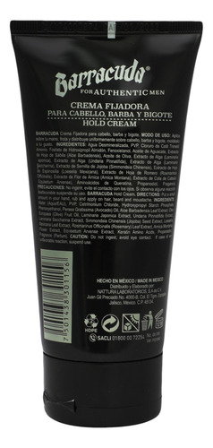 Crema Para Peinar Barracuda Alta Fijación Barba Y Bigote