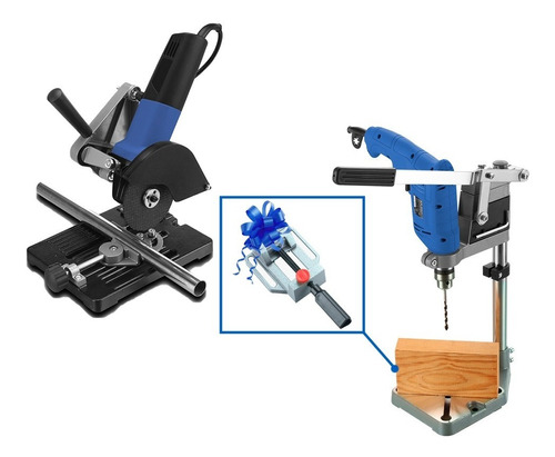 Combo Soporte Para Taladro 60 Mm Y Soporte Esmeril 4 1/2  
