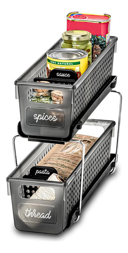 Organizador Multiusos De Plástico 2 Niveles Con Contenedores