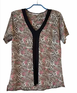 Blusa De Mujer Marca Chatelet Talle 48 L Nueva Animal Print