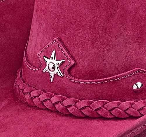 Imagem 6 de 8 de Chapeu Country Feminino Couro Legítimo Nobre Rodeio Cowgirl Chapéus Texano Americano Estrela Várias Cores