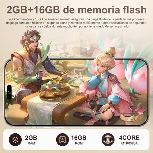 Teléfonos Inteligentes Android Baratos C16 Pro Max 6.58 En Ram2gb Y Rom16gb